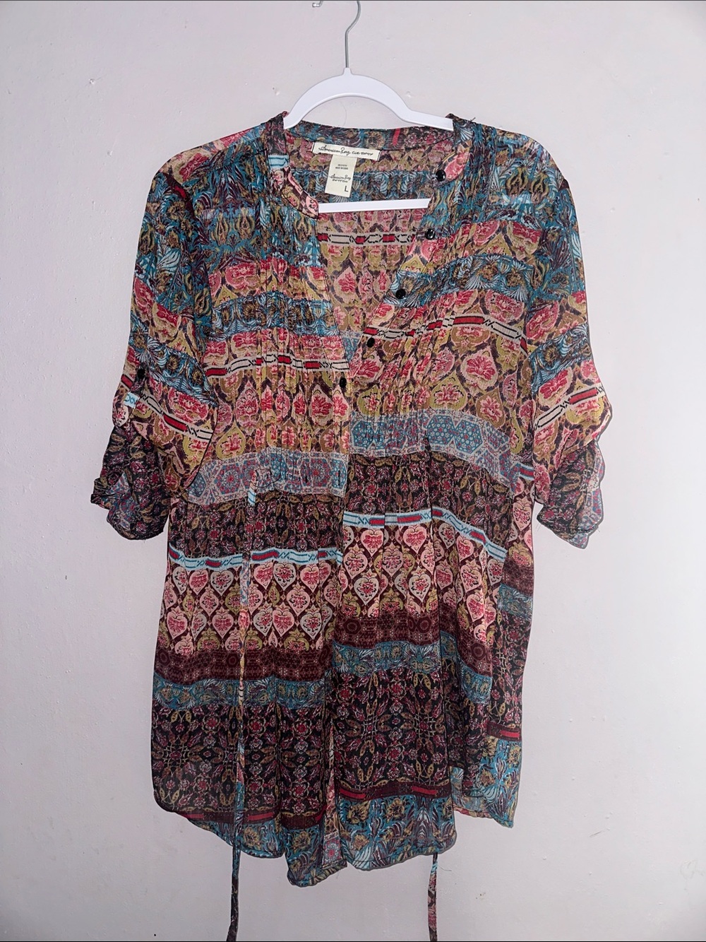 American Rag Multicolor Boho Patchwork Tunic